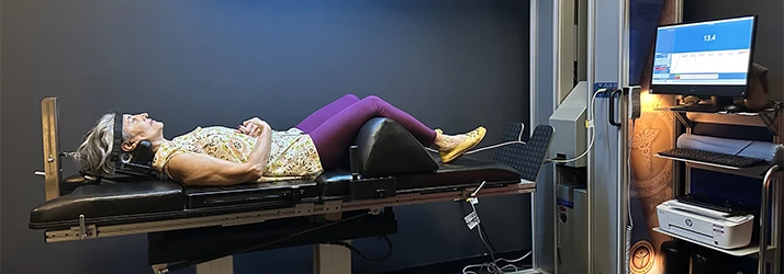 Chiropractic Austin TX Woman in Decompression Session